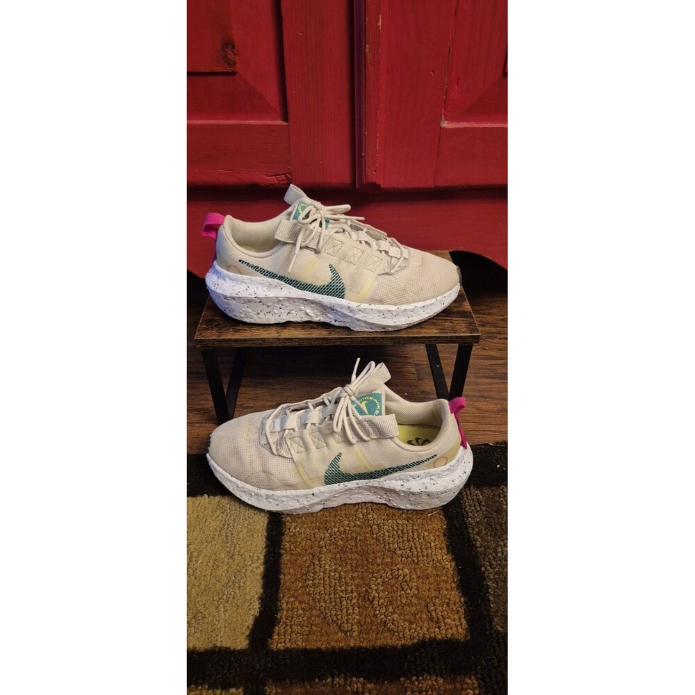 Nike 8.5 Crater Impact Phantom Malachite Teal Green Ivory Cream Wmns Running EUC